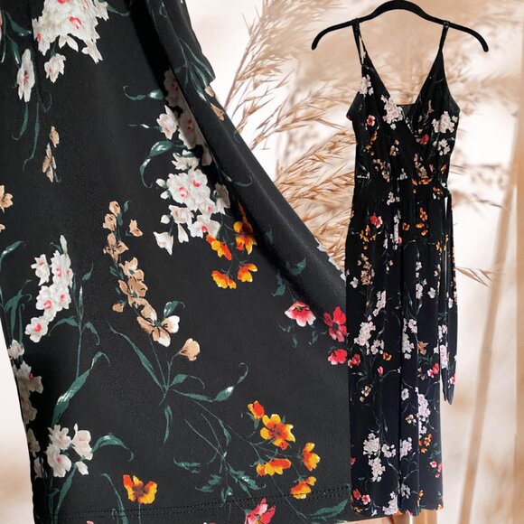 Black Spaghetti-Strap Floral Jumpsuit — Wild Garden Edit - Picture 1 of 5